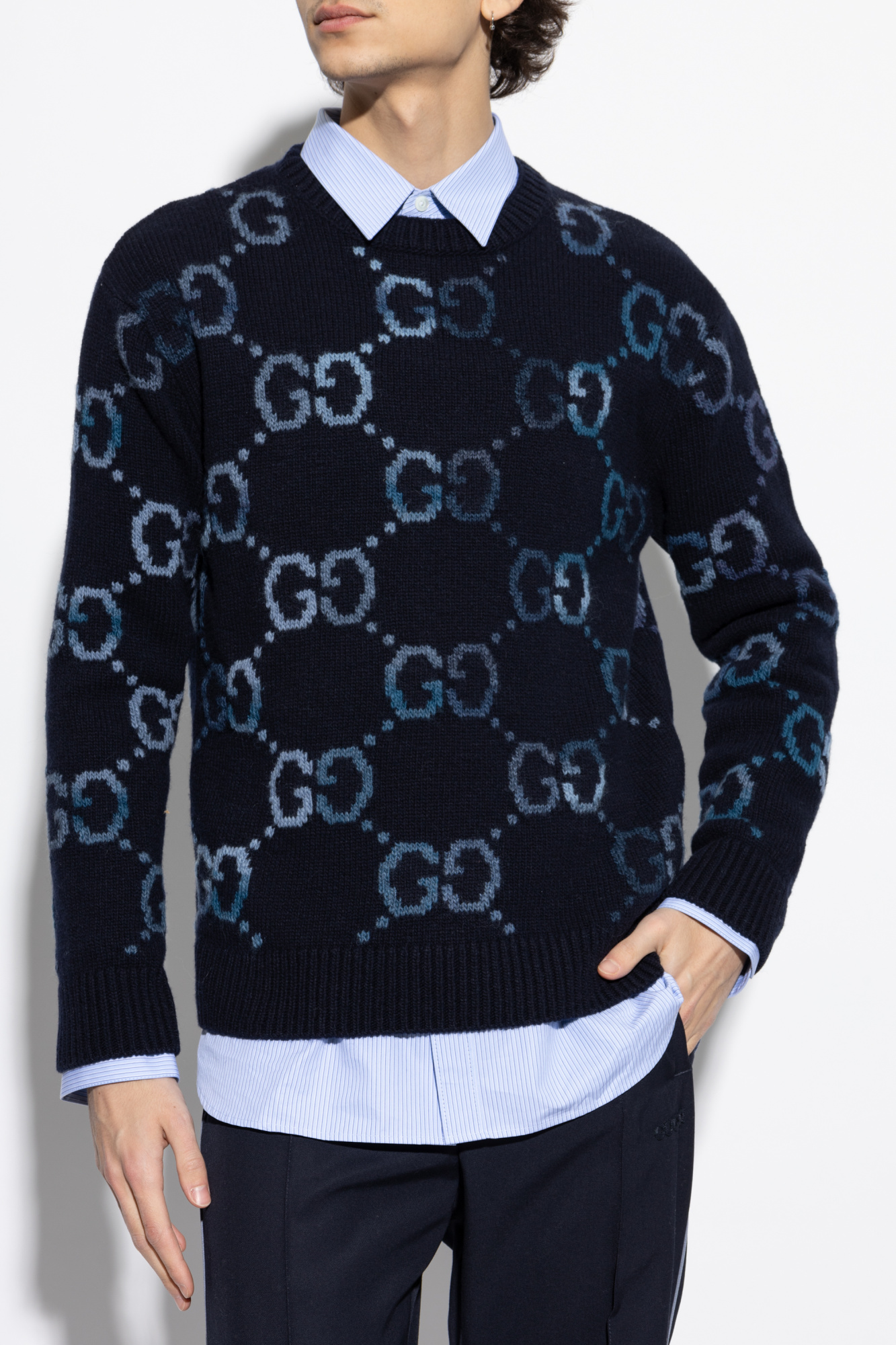 Gucci Wool sweater with GG pattern | Men's | Vitkac